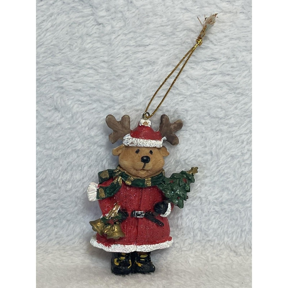 Marathon Station Vintage 2001 Collectible Christmas Ornament Reindeer Santa‎